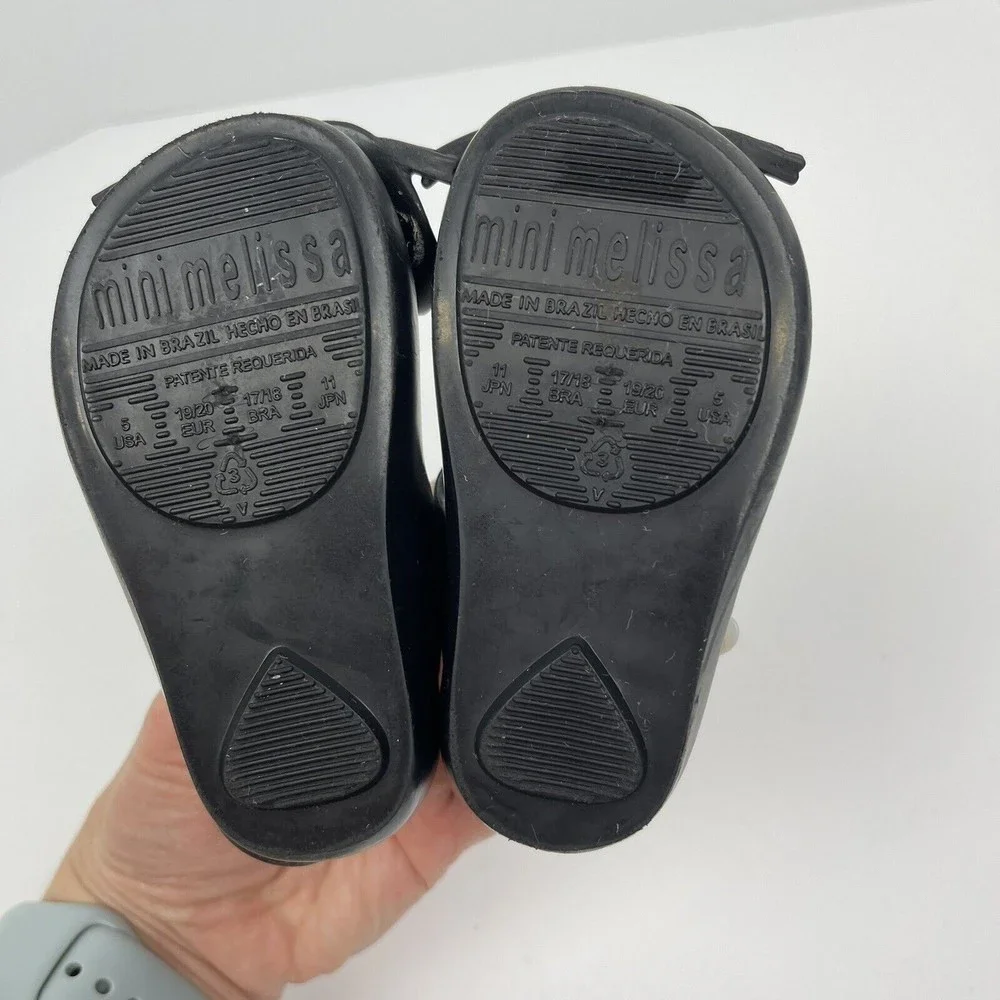 Mini Melissa Black Cat Mary Jane Shoes Toddler Size 5‎ Halloween Festive